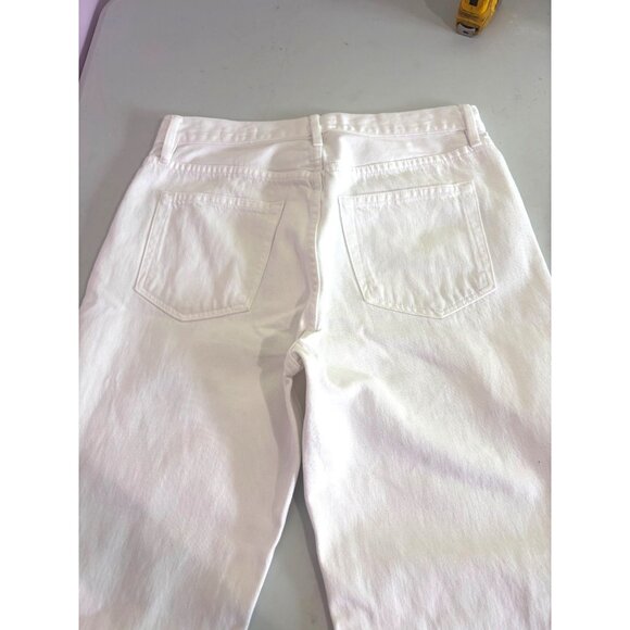 NWT Frame White Distressed Le Jane High Rise Straight Fit Jeans Size 27 - Picture 6 of 12